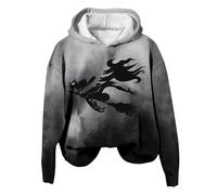 Generisch Felpa con cappuccio da donna autunno e inverno Halloween stampato girocollo a maniche lunghe casual Sport con cappuccio (1) felpa con cappuccio donna, grigio., S