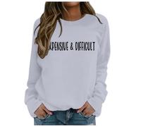 Generisch Felpa con cappuccio, da donna, con cappuccio, costosa, difficile, da donna, divertente e costosa, grigio., S