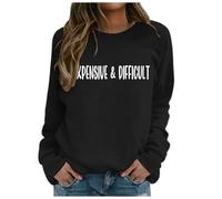 Generisch Felpa con cappuccio, da donna, con cappuccio, costosa, difficile, da donna, divertente e costosa, Nero , M