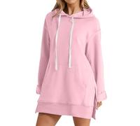 Generisch Felpa con cappuccio da donna con chiusura lampo, maglione da donna, elegante felpa sportiva con cappuccio, giacca in pile, per il tempo libero, slim fit, camicetta a maniche lunghe, per