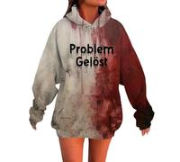 Generisch Felpa con cappuccio da donna con stampa macchie di sangue, a maniche lunghe, in misto cotone, morbida al tatto, vestibilità oversize, stampa accattivante, ideale per il tempo libero e lo