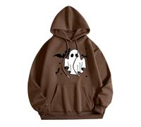 Generisch Felpa con cappuccio da donna con stampa ragno, unisex, con cappuccio, Y2K, punk, colore gotico, per Halloween, con chiusura lampo, per carnevale, dinosauro, Felpa con cappuccio B4-marrone, M