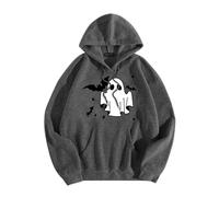 Generisch Felpa con cappuccio da donna con stampa ragno, unisex, con cappuccio, Y2K, punk, colore gotico, per Halloween, con chiusura lampo, per carnevale, dinosauro, Felpa con cappuccio B4-grigio, M