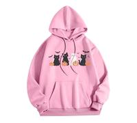 Generisch Felpa con cappuccio da donna con stampa ragno, unisex, con cappuccio, Y2K, punk, colore gotico, per Halloween, con chiusura lampo, per carnevale, dinosauro, Felpa con cappuccio B6-rosa, M
