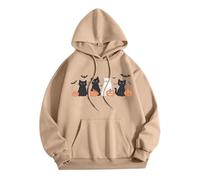 Generisch Felpa con cappuccio da donna con stampa ragno, unisex, con cappuccio, Y2K, punk, colore gotico, per Halloween, con chiusura lampo, per carnevale, dinosauro, Felpa con cappuccio B6-kaki, XXL