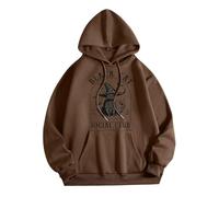 Generisch Felpa con cappuccio da donna con stampa ragno, unisex, con cappuccio, Y2K, punk, colore gotico, per Halloween, con chiusura lampo, per carnevale, dinosauro, Felpa con cappuccio B5-marrone
