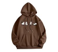 Generisch Felpa con cappuccio da donna con stampa ragno, unisex, con cappuccio, Y2K, punk, colore gotico, per Halloween, con chiusura lampo, per carnevale, dinosauro, Felpa con cappuccio B3-marrone, L