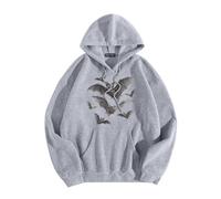 Generisch Felpa con cappuccio da donna con stampa ragno, unisex, con cappuccio, Y2K, punk, colore gotico, per Halloween, con chiusura lampo, per carnevale, dinosauro, Felpa con cappuccio B1-light