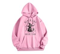 Generisch Felpa con cappuccio da donna con stampa ragno, unisex, con cappuccio, Y2K, punk, colore gotico, per Halloween, con chiusura lampo, per carnevale, dinosauro, Felpa con cappuccio B5-rosa, L