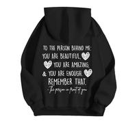 Generisch Felpa con cappuccio da donna "Enough" di Dear Person Behind Me Remember That Mental Health, Nero , M