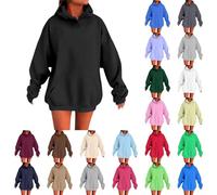 Generisch Felpa con cappuccio, da donna, in cotone, con cappuccio, a maniche lunghe, oversize, con cappuccio, per lo sport, la transizione, da corsa, in tinta unita, Rd1 #3, XL