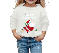 Generisch Felpa con cappuccio da ragazza con stampa, morbida felpa in pile, a maniche lunghe, per il tempo libero, per bambini, ragazzi e bambini, per feste, bianco, 9-10 Jahre