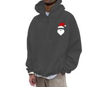 Generisch Felpa con cappuccio da uomo alla moda con design grafico, comoda felpa in pile per il tempo libero, grigio scuro, M