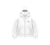 Generisch Felpa con cappuccio da uomo con cerniera e tasca, con cappuccio invernale, con passamontagna, traspirante, con cappuccio, vestibilità normale, streetwear, bianco, m