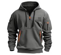 Generisch Felpa con cappuccio da uomo con chiusura lampo, felpa da uomo con colori pastello, maglione elasticizzato con cerniera, maglione sciancrato, cappotto autunnale, morbido, per escursioni