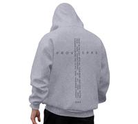 Generisch Felpa con cappuccio da uomo con croce biblica sulla schiena - Felpa con cappuccio cristiano con frasi 3:5 - 6 | Maglione basato sulla fede, Stil_i07 Grigio, S