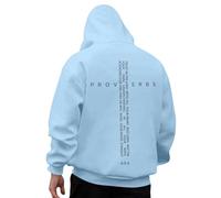 Generisch Felpa con cappuccio da uomo con croce biblica sulla schiena - Felpa con cappuccio cristiano con frasi 3:5 - 6 | Maglione basato sulla fede, Stil_i06 blu, XXL