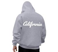 Generisch Felpa con cappuccio da uomo con scritta California, classica felpa con cappuccio in stile college. Felpa casual come souvenir o per gli appassionati di stile costa occidentale, Stil_c10
