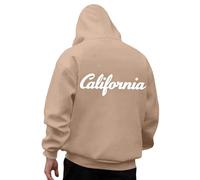 Generisch Felpa con cappuccio da uomo con scritta California, classica felpa con cappuccio in stile college. Felpa casual come souvenir o per gli appassionati di stile costa occidentale, Stil_c08 kaki