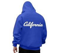 Generisch Felpa con cappuccio da uomo con scritta California, classica felpa con cappuccio in stile college. Felpa casual come souvenir o per gli appassionati di stile costa occidentale, Stil_c03 blu
