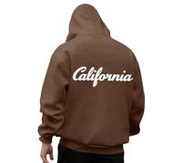 Generisch Felpa con cappuccio da uomo con scritta California, classica felpa con cappuccio in stile college. Felpa casual come souvenir o per gli appassionati di stile costa occidentale, Stil_c04