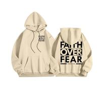 Generisch Felpa con cappuccio da uomo con stampa a lettere di Cristo, vestibilità stretta, casual, per lo sport, tutti i giorni, materiale traspirante, comode transizioni stagionali, beige., XXL