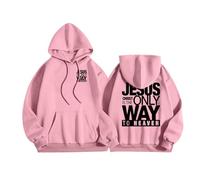 Generisch Felpa con cappuccio da uomo con stampa a lettere di Cristo, vestibilità stretta, casual, per lo sport, tutti i giorni, traspirante, Colore: rosa., 3XL