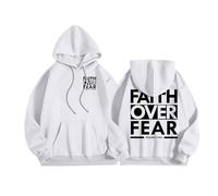 Generisch Felpa con cappuccio da uomo con stampa a lettere di Cristo, vestibilità stretta, casual, per lo sport, tutti i giorni, materiale traspirante, comode transizioni stagionali, bianco, L