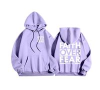 Generisch Felpa con cappuccio da uomo con stampa a lettere di Cristo, vestibilità stretta, casual, per lo sport, tutti i giorni, materiale traspirante, comode transizioni stagionali, Lilla, 3XL