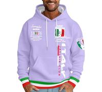Generisch Felpa con cappuccio da uomo, felpa casual, maglione elegante, comodo da indossare, design italiano con lettera stampata, vestibilità alla moda, rilassata, abbigliamento accogliente per uomo