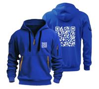 Generisch Felpa con cappuccio da uomo invernale con cappuccio da uomo con due codice, stampa casual, Trend Explosion, felpa con cappuccio, Blu, L