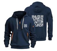 Generisch Felpa con cappuccio da uomo invernale con cappuccio da uomo con due codice, stampa casual, Trend Explosion, felpa con cappuccio, Blu marino, S