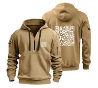 Generisch Felpa con cappuccio da uomo invernale con cappuccio da uomo con due codice, stampa casual, Trend Explosion, felpa con cappuccio, cachi, L