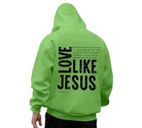 Generisch Felpa con cappuccio da uomo invernale con cappuccio e felpe da uomo per il tempo libero, maglione con stampa grafica, ideale per autunno e inverno casual, verde, XXL