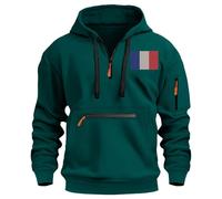 Generisch Felpa con cappuccio da uomo, oversize, Aesthetic, Hip Hop, tinta unita, con chiusura lampo, a maniche lunghe, con cappuccio, con tasca, casual, per adolescenti, ragazzi