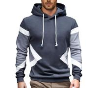 Generisch Felpa con cappuccio da uomo oversize, con cappuccio da uomo, leggera, con coulisse, maglione invernale, con cappuccio, comoda felpa classica, per tutti i giorni, grigio scuro, 5XL