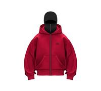 Generisch, Felpa con cappuccio Ninja, con passamontagna, da uomo e donna, con cerniera, oversize, a roll-up, con tasche, unisex, invernale, calda, con cappuccio, Hip Hop, a maniche lunghe, per uomini
