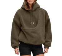 Generisch Felpa con cappuccio oversize da donna con tasca frontale, pratica borsa per il tuo gatto come elegante capo (bronzo, XXL)