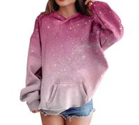 Generisch Felpa con cappuccio per bambini 140 | Felpa con cappuccio e chiusura lampo, da ragazza, 164, per feste, colore nero, 146, per l'inverno, casual, 134/140