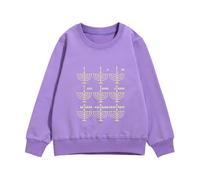 Generisch Felpa con cappuccio per bambini, calda felpa a maniche lunghe, con stampa Hanukkah Menora, per bambini, da jogging, per bambini e ragazzi, Lilla, 5-6 Jahre