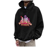 Generisch Felpa con cappuccio per Halloween, da uomo, con cappuccio, per la transizione, a maniche lunghe, per il tempo libero, per attività all'aperto, streetwear, grafica, stampa sul petto, con
