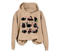 Generisch Felpa con cappuccio stampata e casual da donna con stampa con cappuccio Private, cachi, S