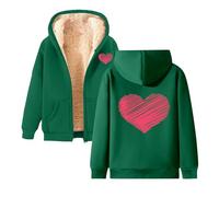 Generisch Felpa con cappuccio unisex alla moda per l'inverno con stampa alla moda, pratica tasca con cerniera come compagno sportivo per il tempo libero, Verde scuro, XXL