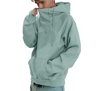 Generisch Felpa con cappuccio uomo e inverno, collo alto largo, felpa con cappuccio da uomo, coppia con cappuccio, Blu, XXL