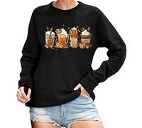 Generisch Felpa da donna adatta Tis The Season Felpa, maglione largo, maglietta a maniche lunghe, Nero , L