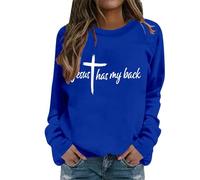 Generisch Felpa da donna alla moda, a maniche lunghe, morbida, per l'inverno, casual, senza, Blu, XL