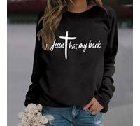 Generisch Felpa da donna alla moda, a maniche lunghe, morbida, per l'inverno, casual, senza, Nero , S