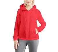 Generisch Felpa da donna con cappuccio, colori assortiti, con cappuccio, a maniche lunghe, con cappuccio, stile sportivo, casual, fitness, basic, allenamento, Colore: rosso, M