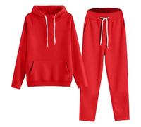 Generisch Felpa da donna con cappuccio, con cappuccio, con cappuccio, a maniche lunghe, con cappuccio, stile sportivo, da donna, oversize, modello adatto per coppie, Rosso #1, 4XL