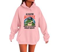 Generisch Felpa da donna con cappuccio, oversize, giacca sportiva sottile, con cappuccio, a maniche lunghe, con cappuccio antivento, con protezione per le orecchie, Rosa-e, XXL
